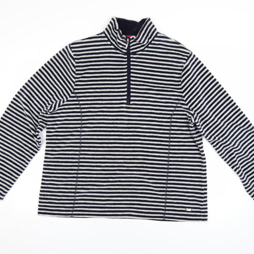 Dash Women’s Navy Stripe 1/2 Zip Pullover Sweatshirt Size 20