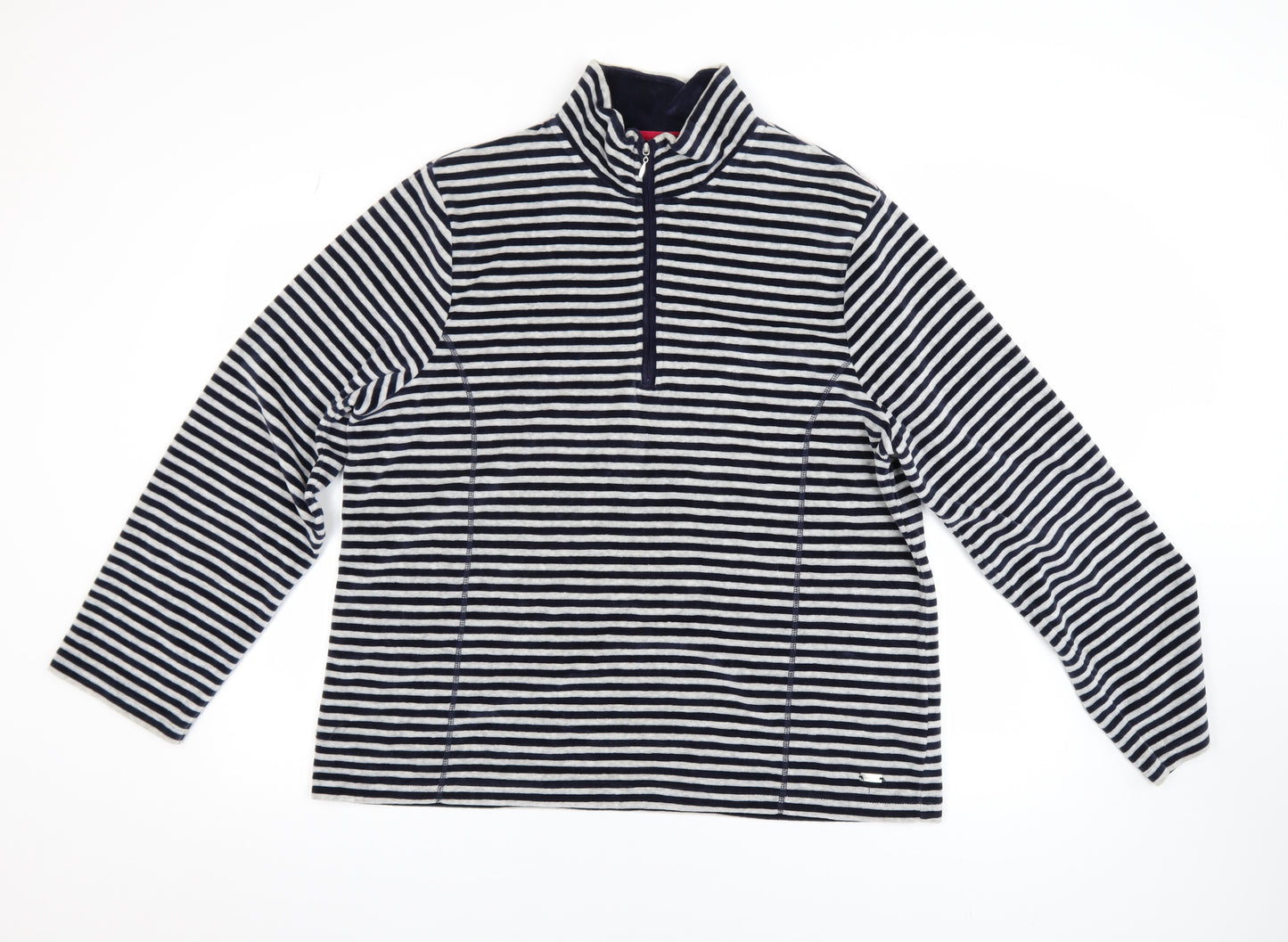 Dash Women’s Navy Stripe 1/2 Zip Pullover Sweatshirt Size 20