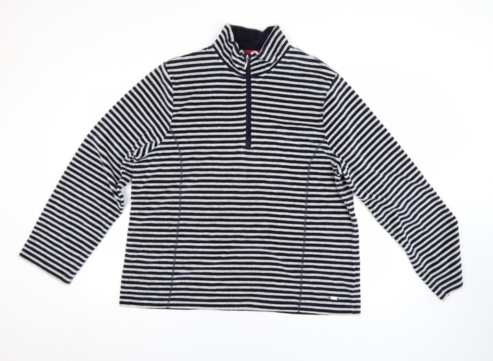 Dash Women’s Navy Stripe 1/2 Zip Pullover Sweatshirt Size 20