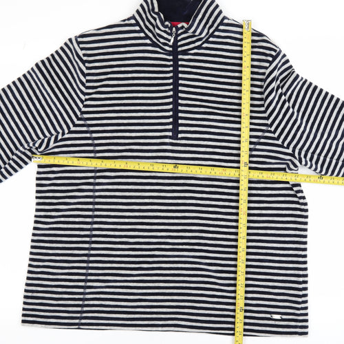 Dash Women’s Navy Stripe 1/2 Zip Pullover Sweatshirt Size 20