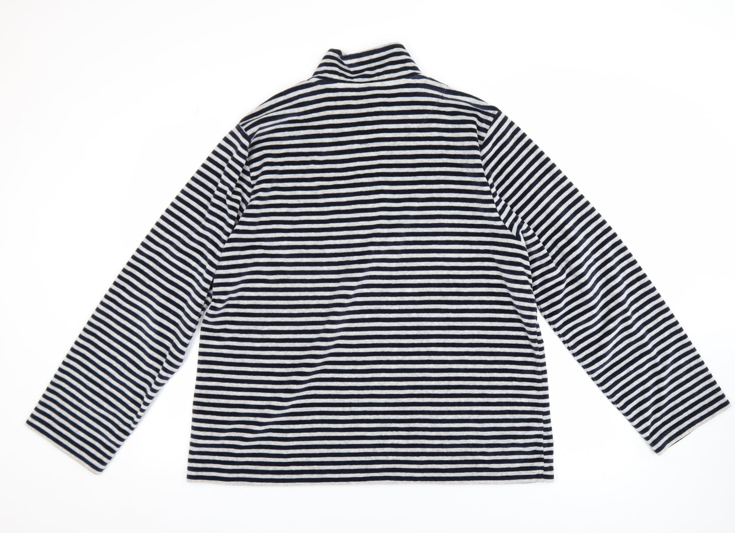 Dash Women’s Navy Stripe 1/2 Zip Pullover Sweatshirt Size 20