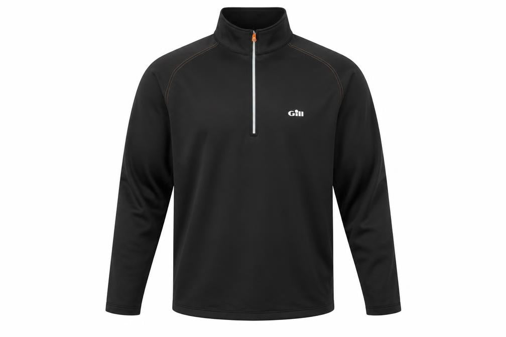 Front view of Gill Men's Black XXL 1/4 Zip Lightweight Pullover Sweatshirt