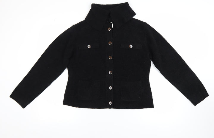 Marks and Spencer Womens Black Wool Blend Buttoned Jacket M
