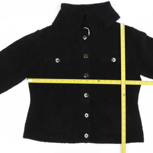 Marks and Spencer Womens Black Wool Blend Buttoned Jacket M