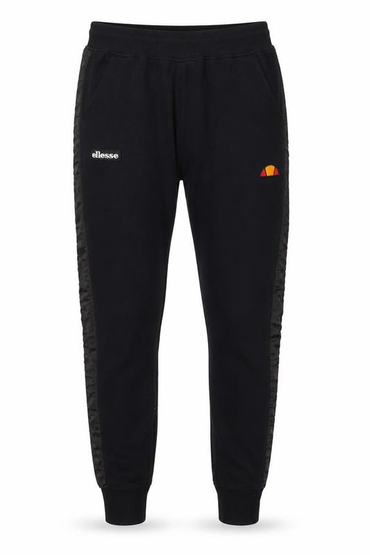 Front view of Ellesse Men's Black Jogger Fleece Trousers, size M