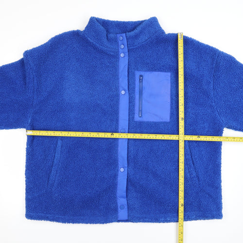Simply Be Women's Blue Fleece Jacket Size 22 Relaxed Fit Casual Outerwear