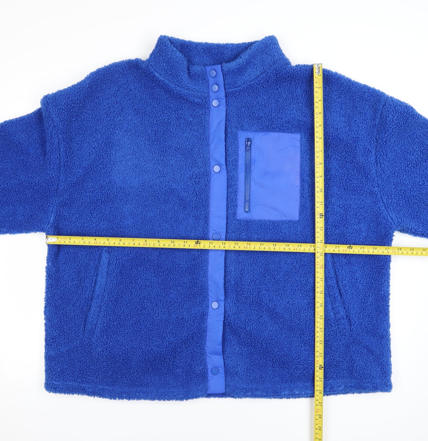 Simply Be Women's Blue Fleece Jacket Size 22 Relaxed Fit Casual Outerwear