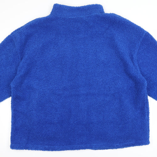 Simply Be Women's Blue Fleece Jacket Size 22 Relaxed Fit Casual Outerwear