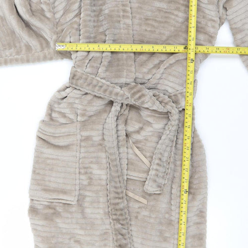 Originals Women Beige Fleece Hooded Robe Size 10-12 Soft Plush Gown