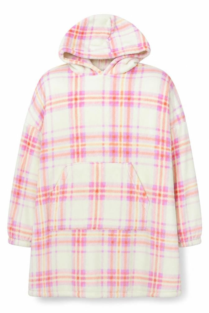 Marks and Spencer Womens Multicoloured Fleece Hooded Nightshirt One Size