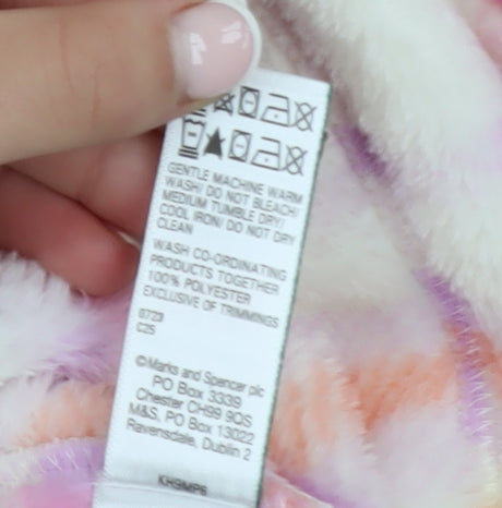 Marks and Spencer Womens Multicoloured Fleece Hooded Nightshirt One Size