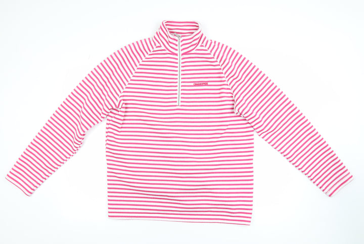 Craghoppers Women's Pink White Stripe 1/2 Zip Fleece Sweatshirt UK 16