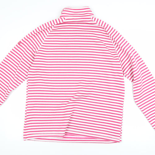 Craghoppers Women's Pink White Stripe 1/2 Zip Fleece Sweatshirt UK 16