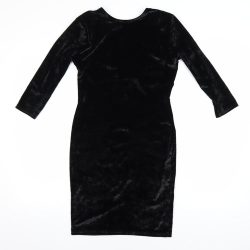 Miss Selfridge Women’s Black Velvet Bodycon Dress Size 10