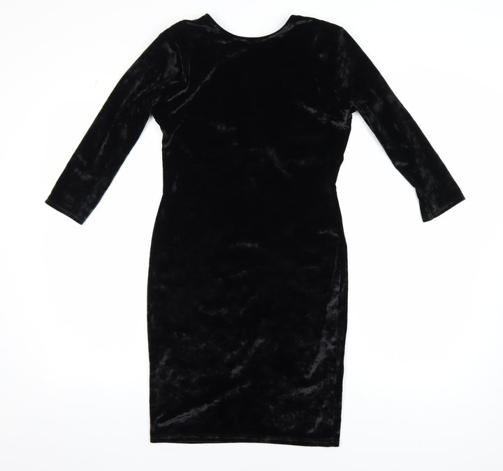 Miss Selfridge Women’s Black Velvet Bodycon Dress Size 10