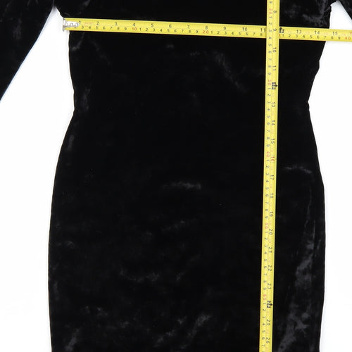 Miss Selfridge Women’s Black Velvet Bodycon Dress Size 10