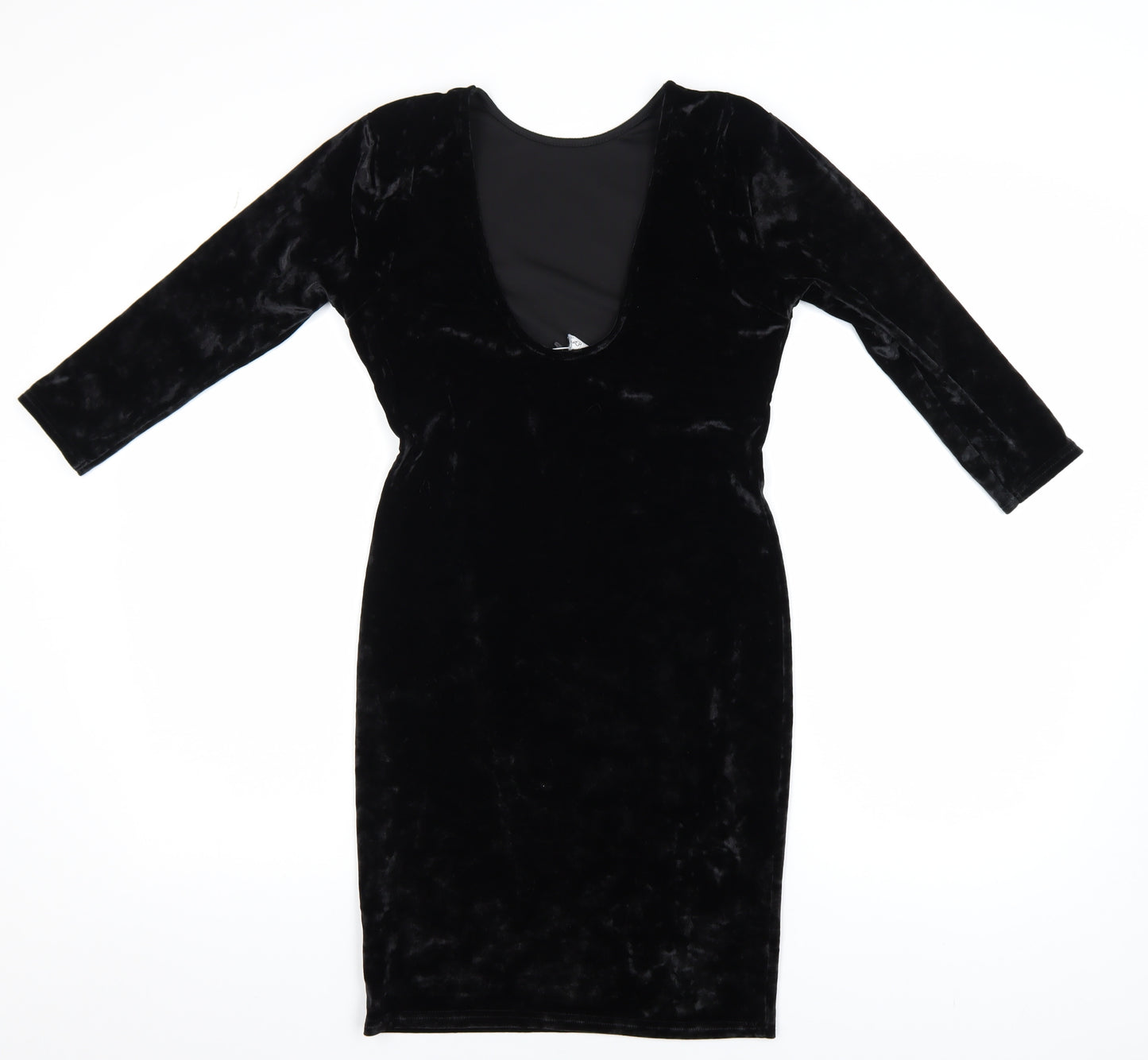 Miss Selfridge Women’s Black Velvet Bodycon Dress Size 10