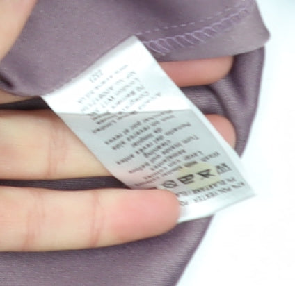 Essence Womens Purple 3/4 Sleeve Collared Blouse Size 24