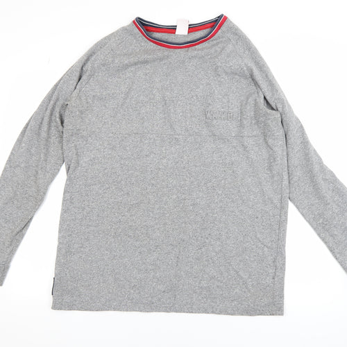 LFC Men's Grey XL Crew Neck Cotton Blend Pullover Jumper