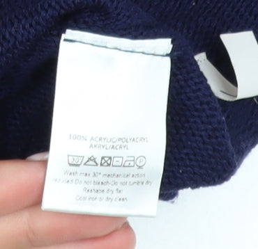 Bianco & Blu Women's Blue Knit Short Sleeve Basic T-Shirt L