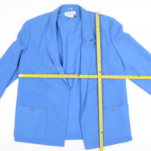 Eastex Women’s Blue Wool Blend Lined Blazer Jacket Size 14