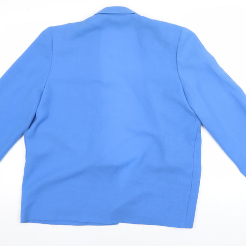 Eastex Women’s Blue Wool Blend Lined Blazer Jacket Size 14