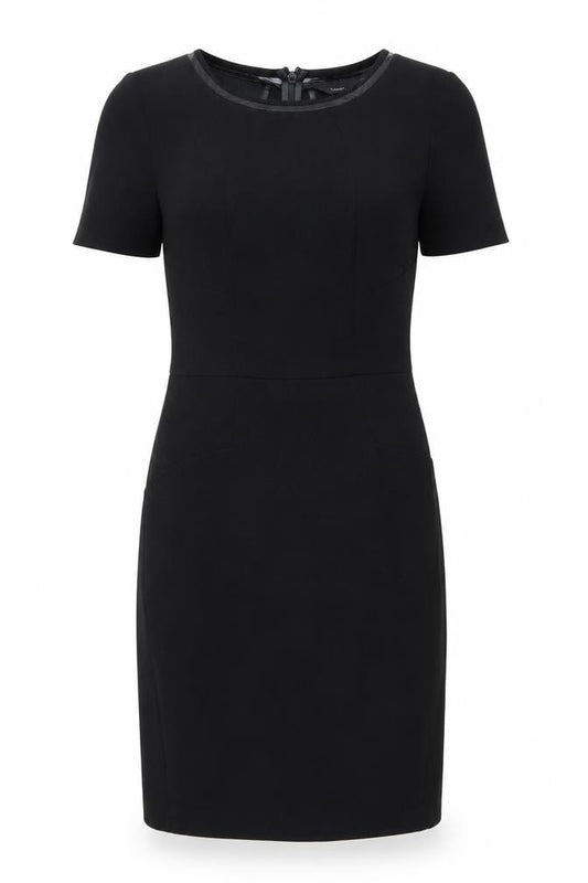 Front view of Next Women Black, size 12, Sheath Dress Short Sleeve Workwear
