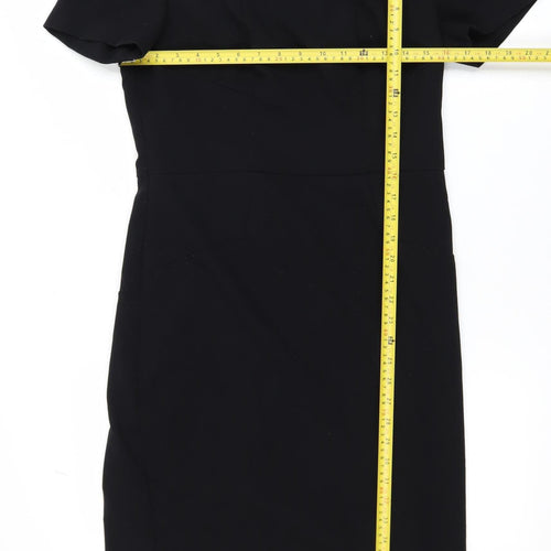 Next Women Black Size 12 Sheath Dress Short Sleeve Workwear
