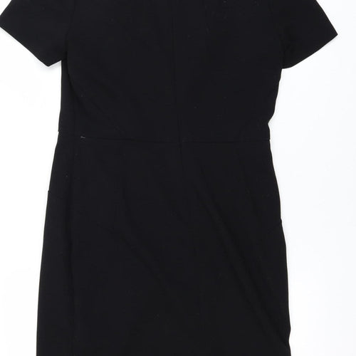 Next Women Black Size 12 Sheath Dress Short Sleeve Workwear