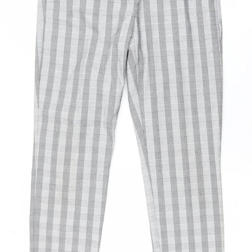 Eliane Rose Women’s Grey Check Slim Tapered Trousers Size 10