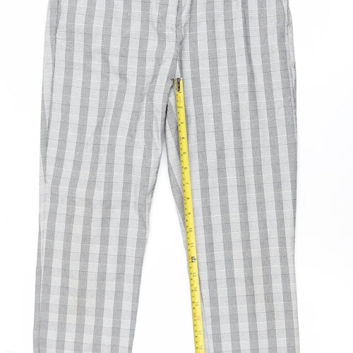 Eliane Rose Women’s Grey Check Slim Tapered Trousers Size 10