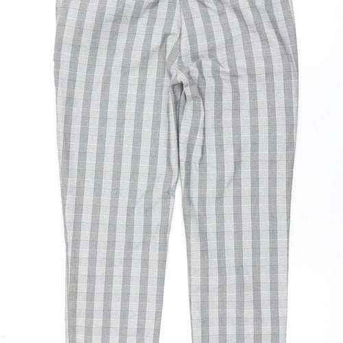 Eliane Rose Women’s Grey Check Slim Tapered Trousers Size 10