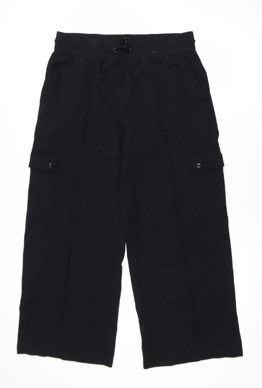 Marks and Spencer Women Black Cargo Trousers Size 14 Regular