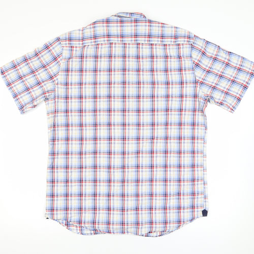 Eterna Men's Multicoloured Check Short Sleeve Button-Up Shirt L