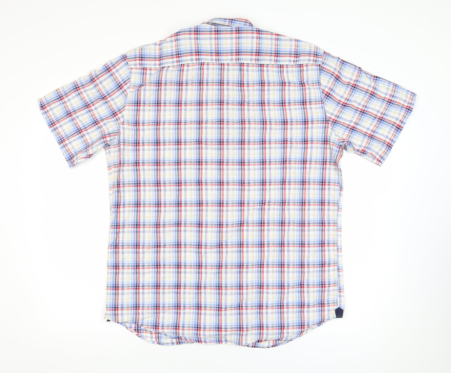 Eterna Men's Multicoloured Check Short Sleeve Button-Up Shirt L