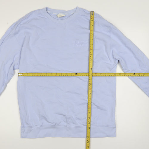 Marks and Spencer Women Blue Relax & Unwind Cotton Crew Neck Sweatshirt Size L