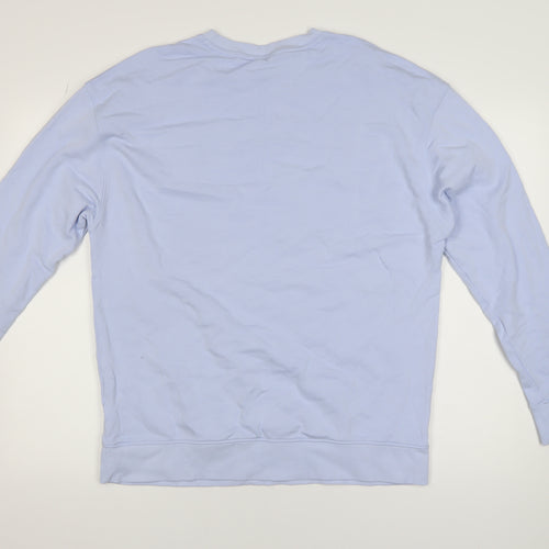 Marks and Spencer Women Blue Relax & Unwind Cotton Crew Neck Sweatshirt Size L