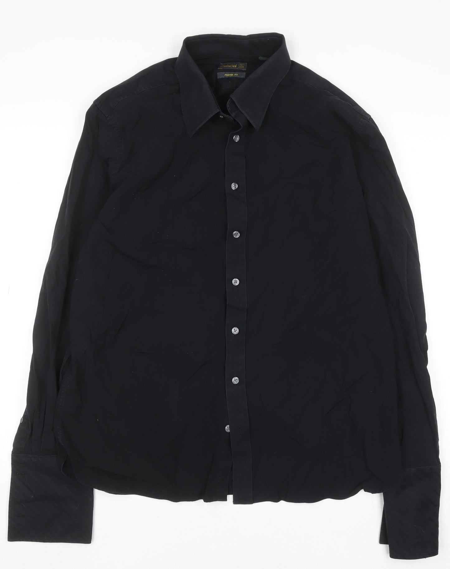 Ted Baker Men's Black Slim Fit Long Sleeve Button-Up Shirt Size 17