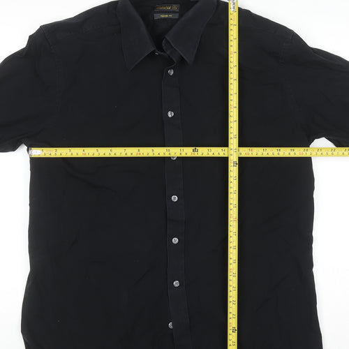 Ted Baker Men's Black Slim Fit Long Sleeve Button-Up Shirt Size 17
