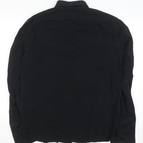 Ted Baker Men's Black Slim Fit Long Sleeve Button-Up Shirt Size 17