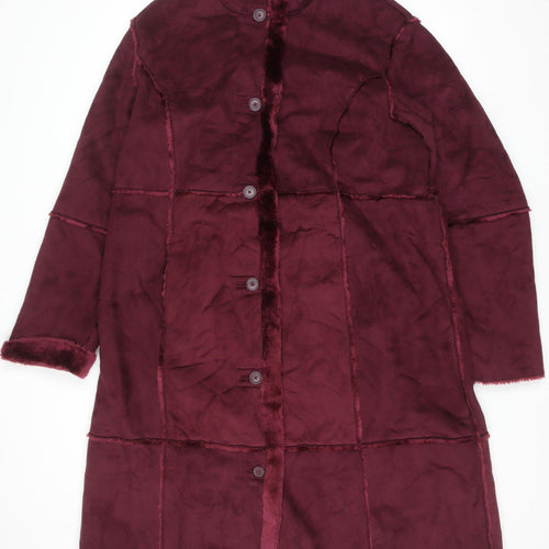 Centigrade Womens Red Faux Fur Lined Long Coat XL