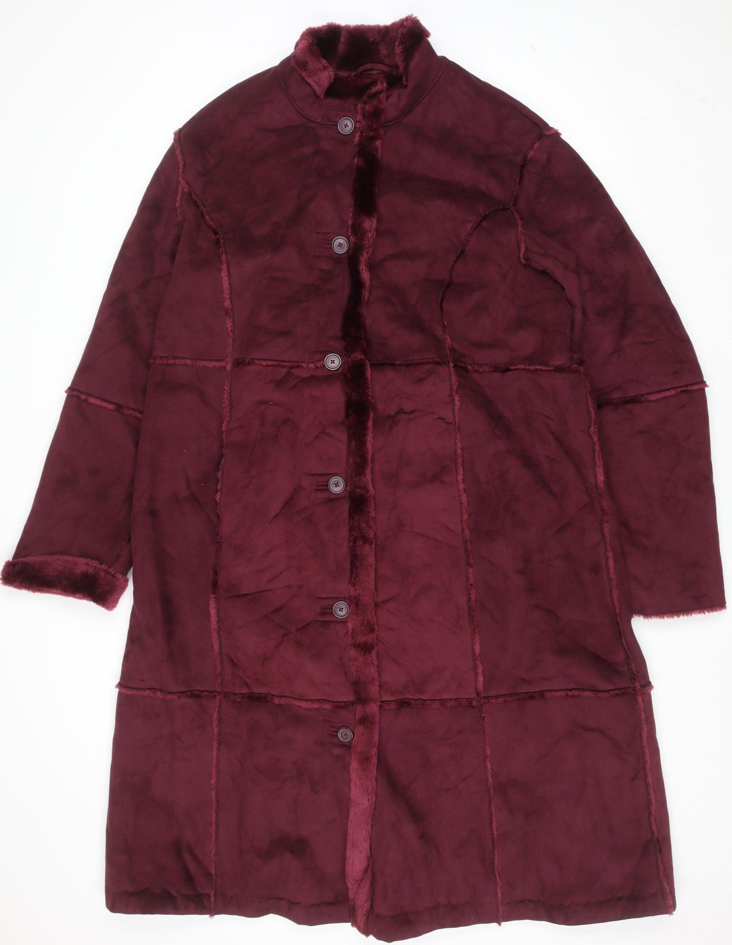 Centigrade Womens Red Faux Fur Lined Long Coat XL