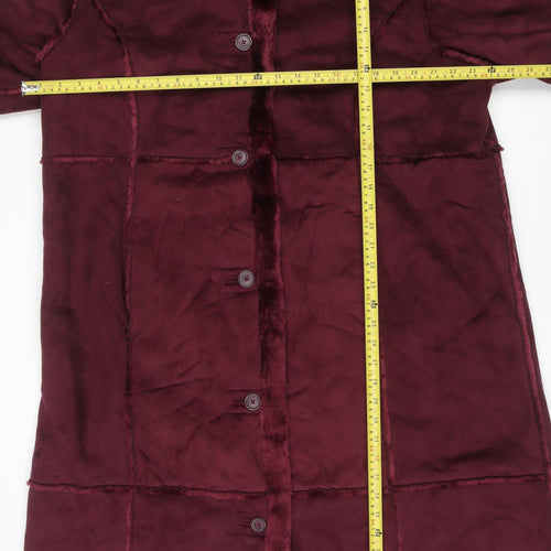 Centigrade Womens Red Faux Fur Lined Long Coat XL