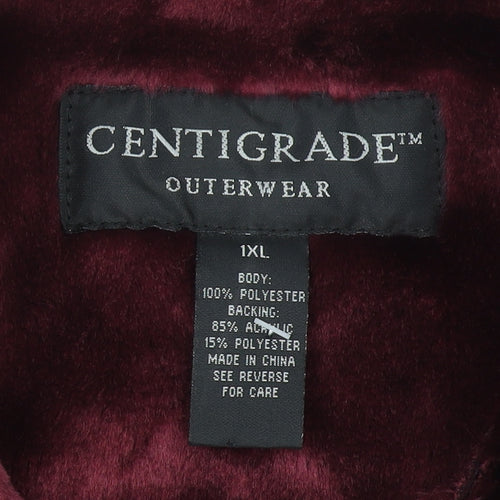 Centigrade Womens Red Faux Fur Lined Long Coat XL