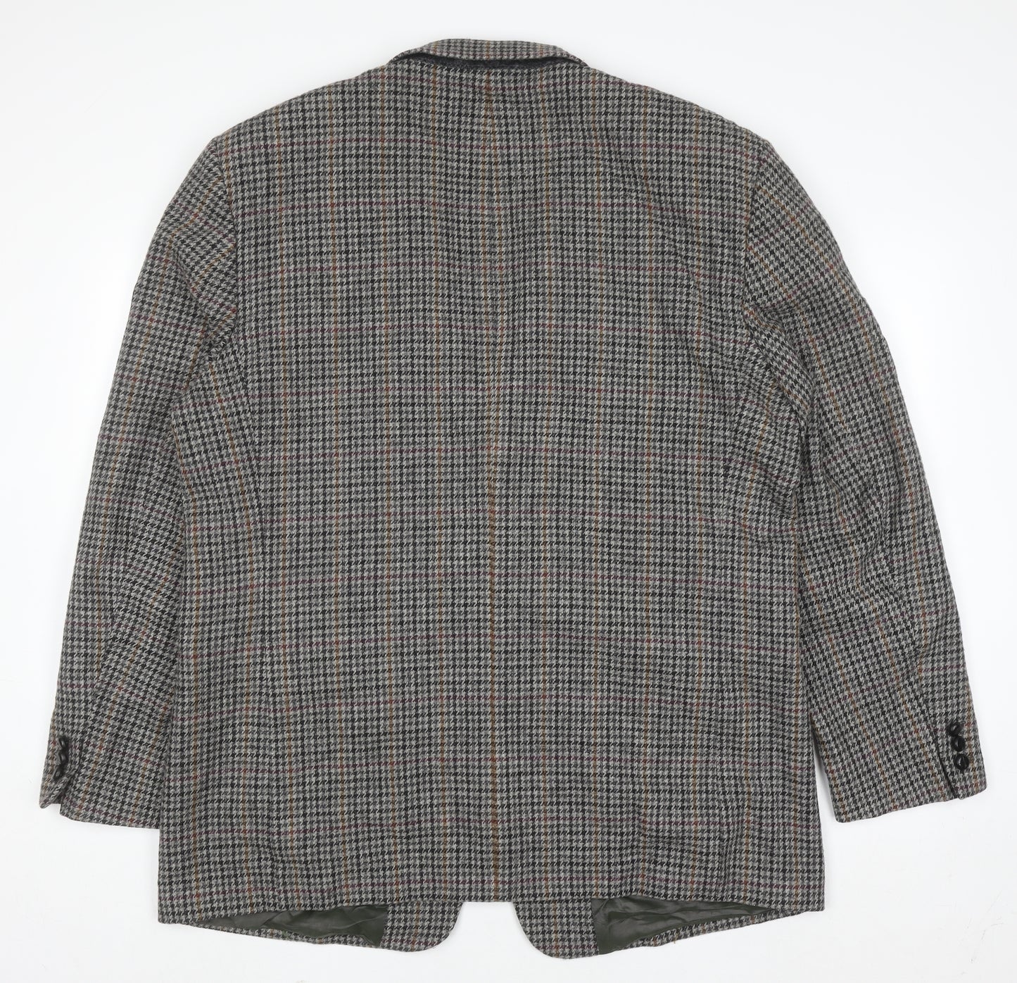 Di Caprio Men's Grey Checked Wool Tweed Blazer Size 42 Regular