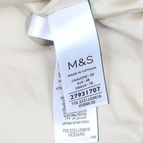 Marks and Spencer Women’s Beige Blazer Size 20 Single Breasted Mid-Length Jacket
