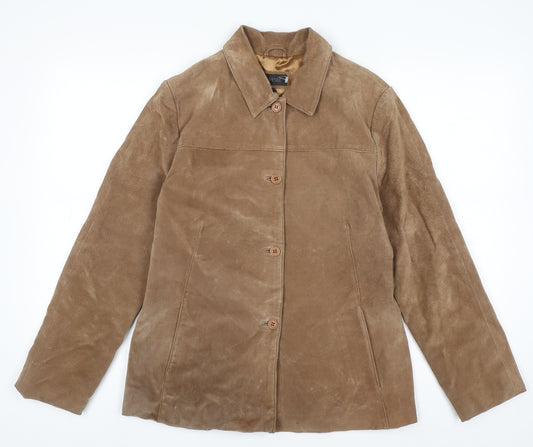 Alwear Women's Brown Suede Mid-Length Jacket Size 12
