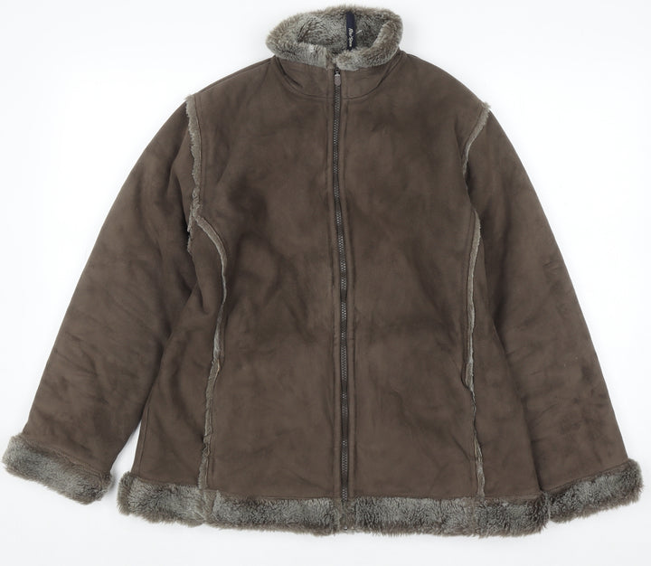 Peter Storm Women's Brown Lined Fleece Jacket Size 14