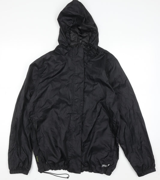 Gelert Women Black Waterproof Hooded Rain Jacket Size 14