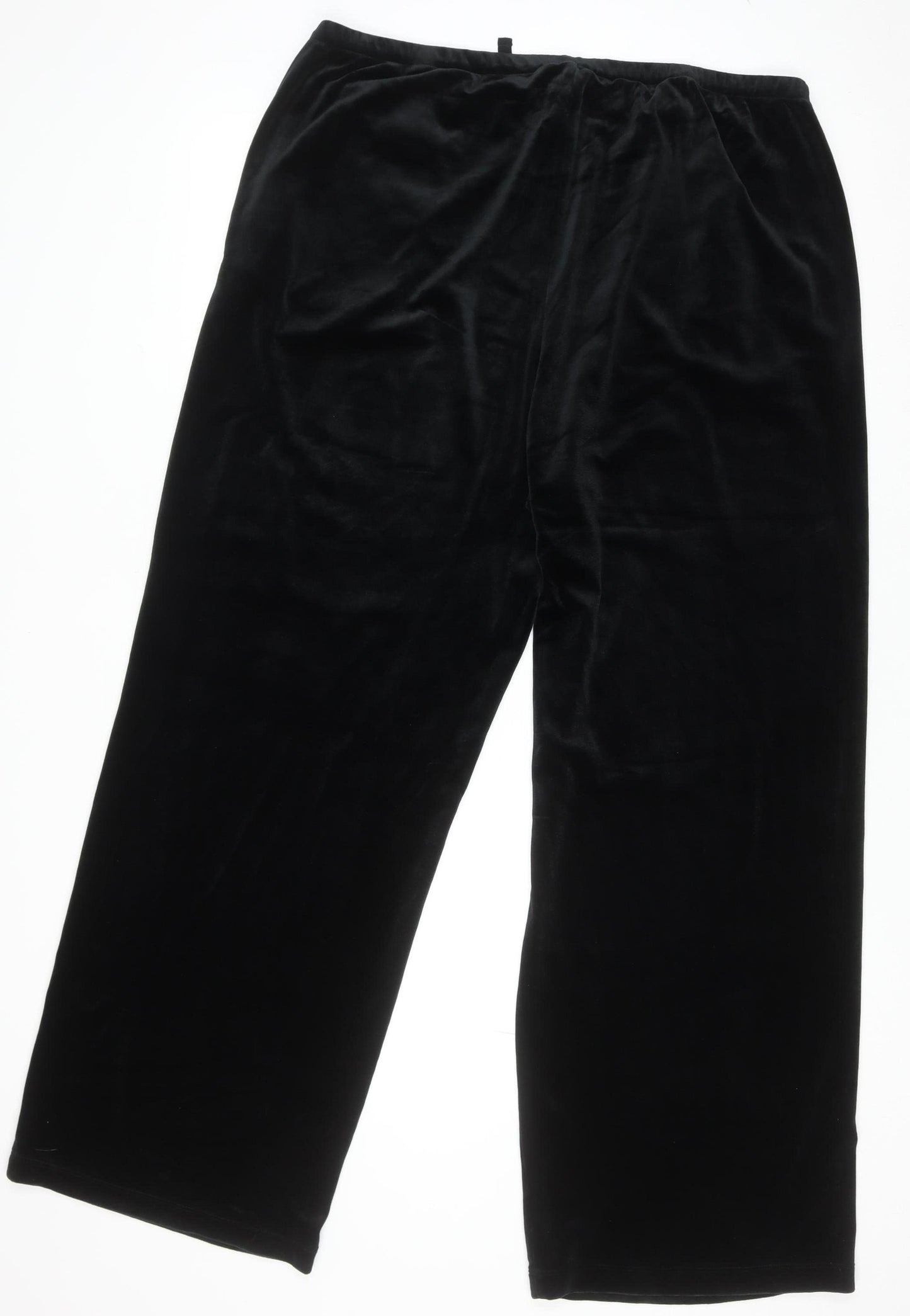 Marks and Spencer Women’s Black Velvet Stretch Trousers Size 18 Regular